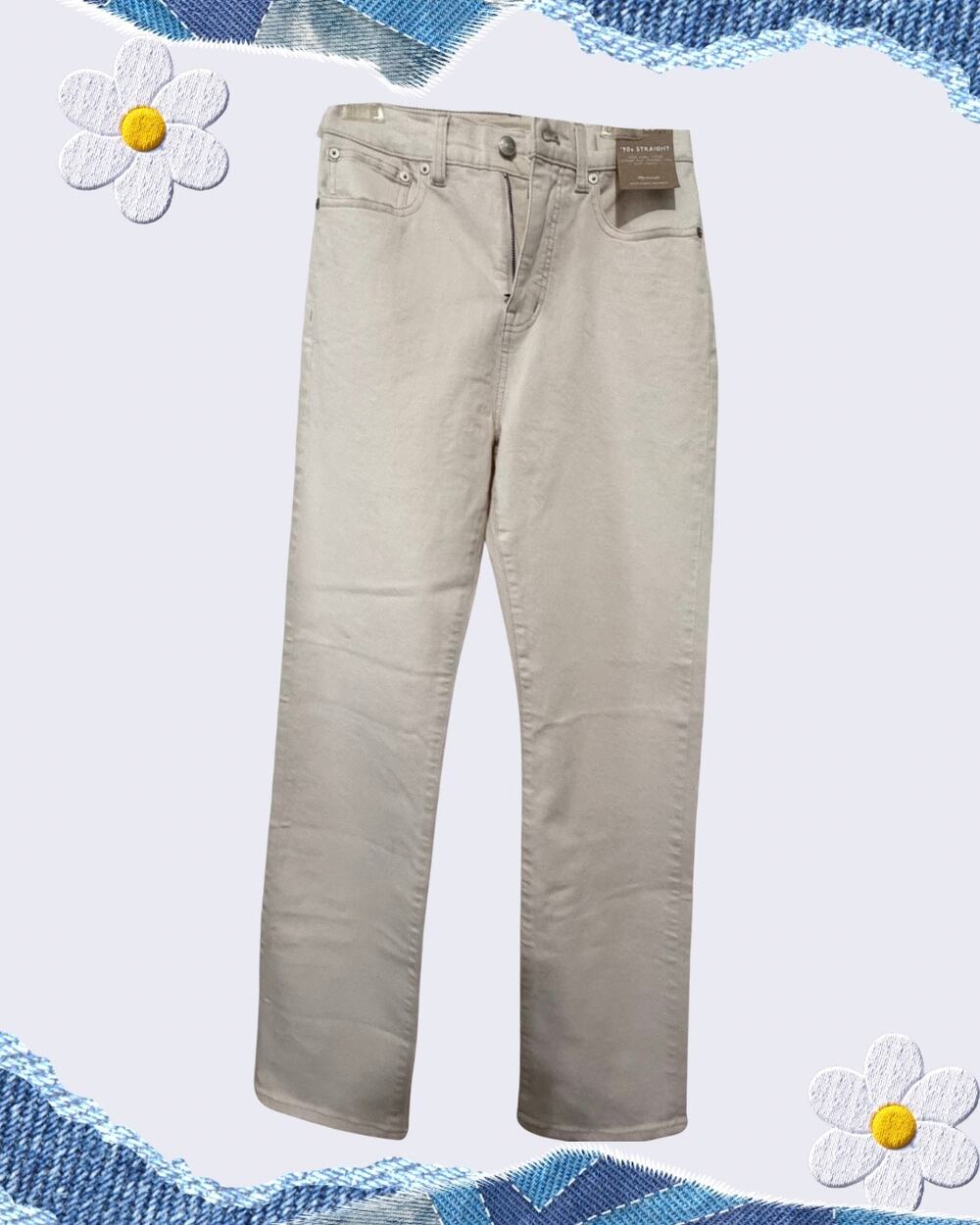 NWT Madewell The ’90s Straight Jeans Cream White High Rise 25